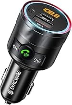 Syncwire Bluetooth 5.4 FM Transmitter for Car, 38W PD&QC3.0 Dual USB Charging Bluetooth Car Adapter Microphone & Bass Sound MP3 Music Player FM Kit with Hands-Free Calling