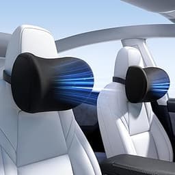 Wigoo 2026 Upgrade Car Neck Pillow [No More Pressure, Odorless] Soft Car Headrest Pillow with Adjustable Strap Removable Cover 100% Memory Foam, Fits All Vehicles (Black 2-Pack)