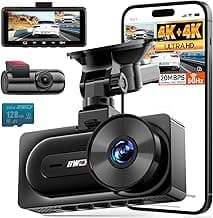 IIWEY 4K+4K Dash Cam Front and Rear, Dual STARVIS Sensor, 5G WiFi-6 (up to 20MB/s) with App, 128G SD Card Included, GPS, Dash Camera for Cars with 24/7 Parking Mode, 3.18 Inch IPS, 170Β° Wide Angle